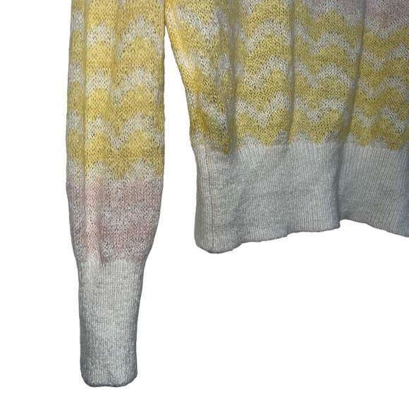 FRNCH Linette Wavy Stripe Wispy Light Knit Sweater Medium - Picture 10 of 14